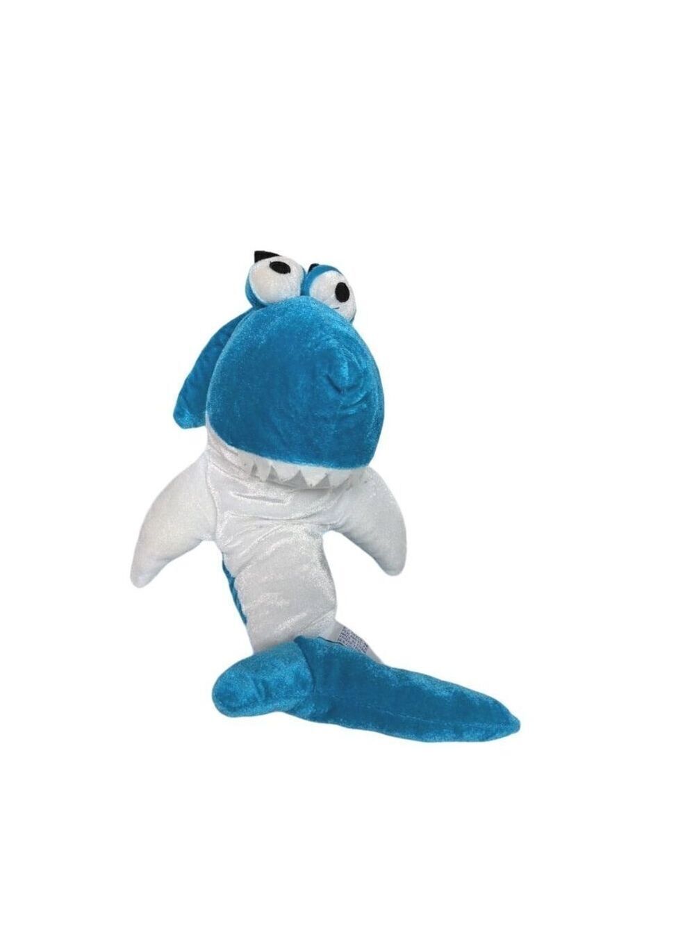 BJ Toy Company Shark Plush Blue White 17.5 Inch